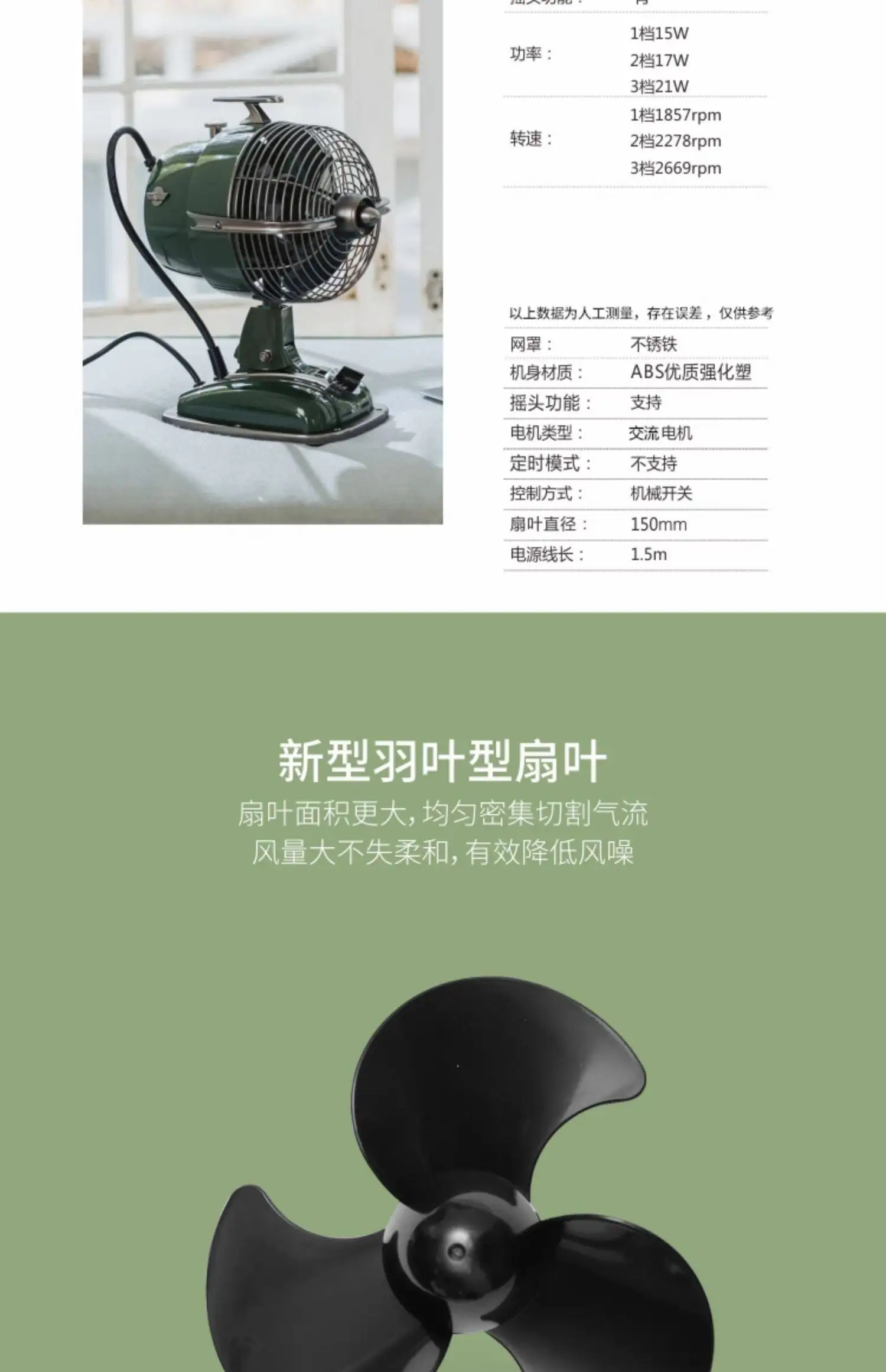 Retro Table Electric Fan, IMASU, 150mm, 1st - detail 36