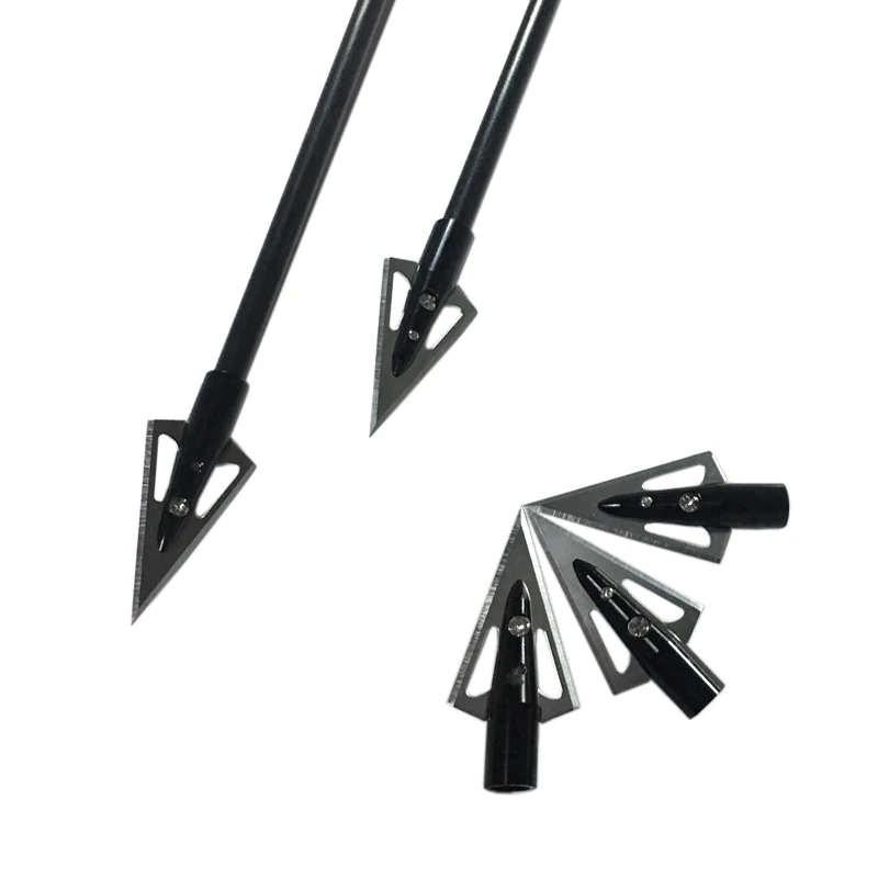0毫米不锈钢狩猎箭头钓鱼弓通用旋转射箭宽面条