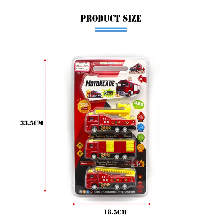 New Products Kids Fire Engine Pull Back Toy Car Fire Truck to Raise Children's Fire Awareness
