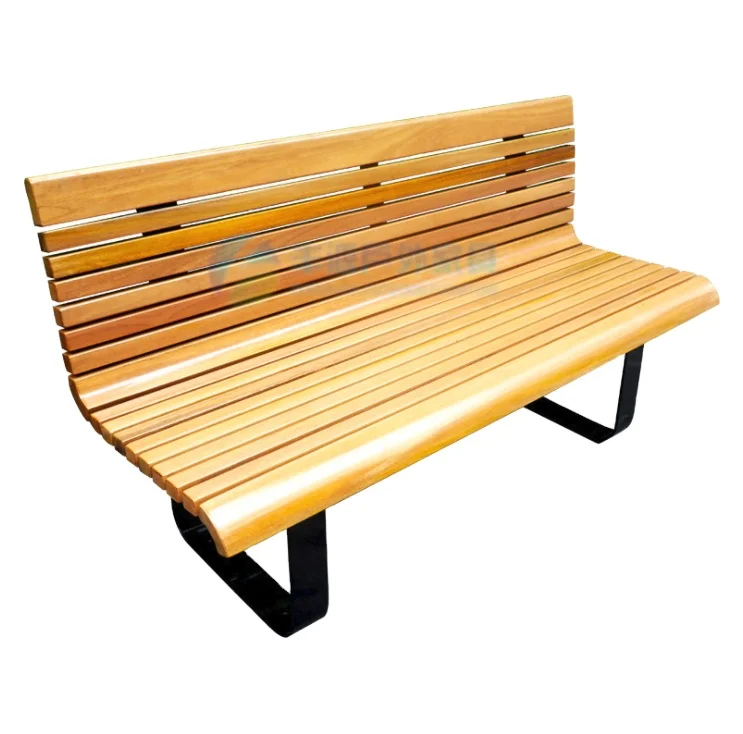 Modern Slatted Teak Wood Patio Bench Outdoor Furniture For Home Public ...