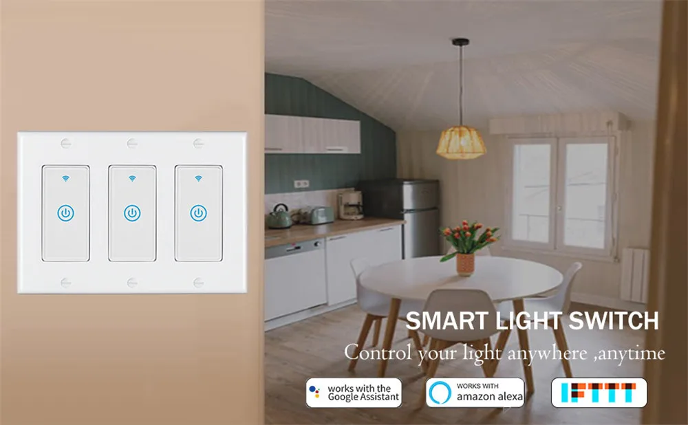 One way touch light wall switch triple face cover zigbee smart life switch - ANKUX.COM