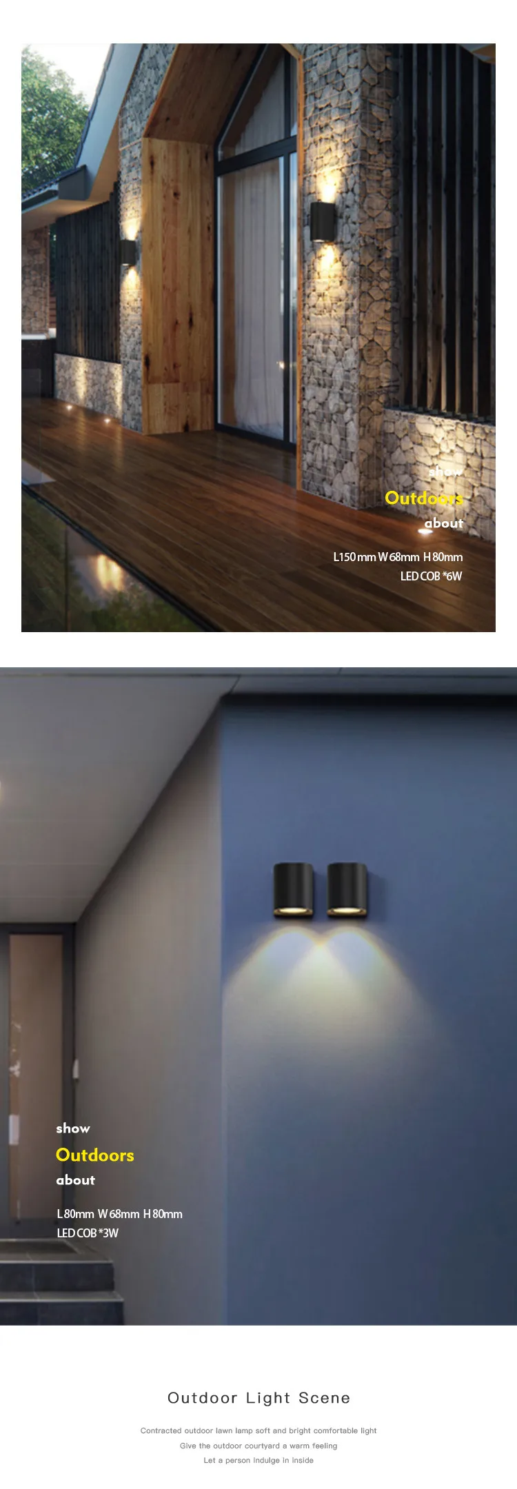 Hot products top 20 waterproof 3w/6w led outdoor wall lamp aluminum wall light modern bathroom wall light decorative