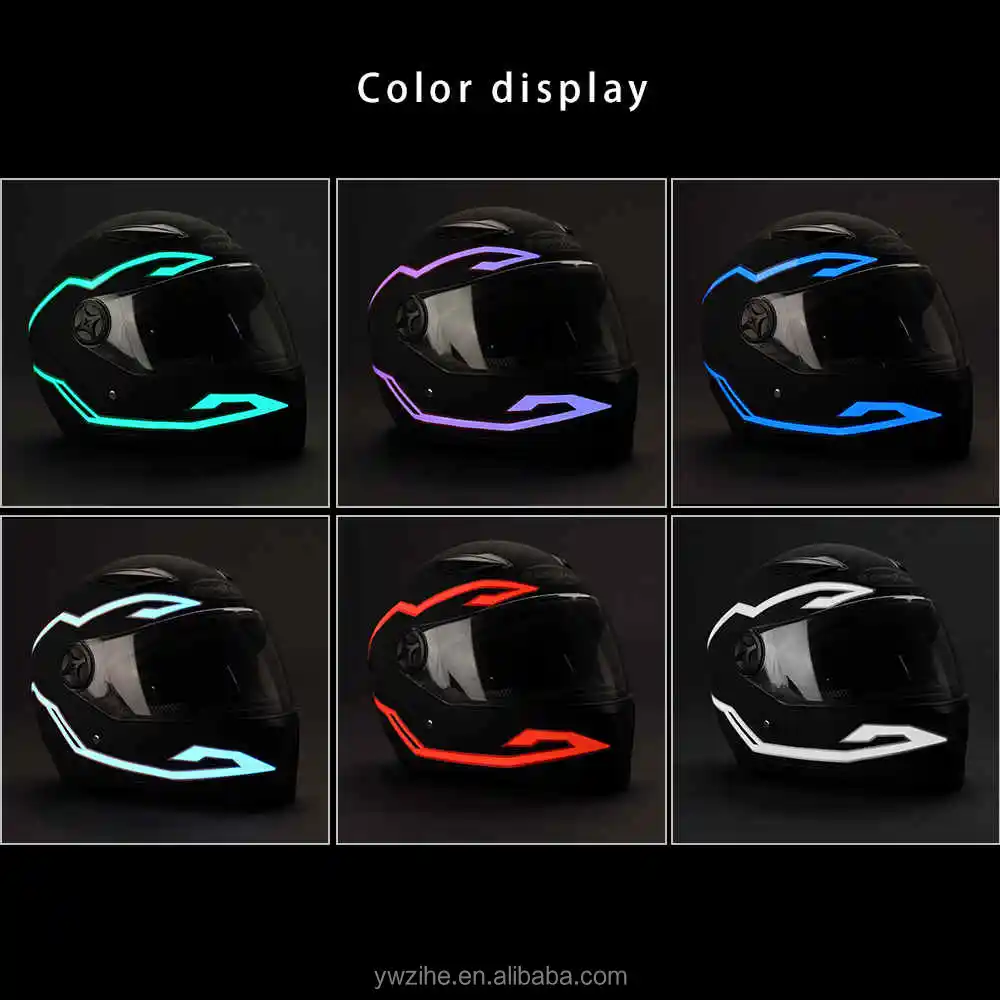 4x Motorcycle LED Night Light Riding Signal Helmet EL Cold Light Kit 3 Mode Red