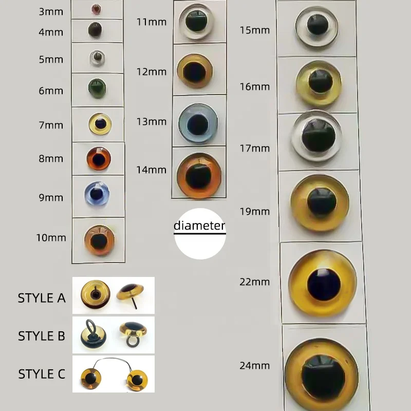 Plastic Eyes Glass Lure Eyes On Wire For Fish Lures,Decoys,Teddy Bears