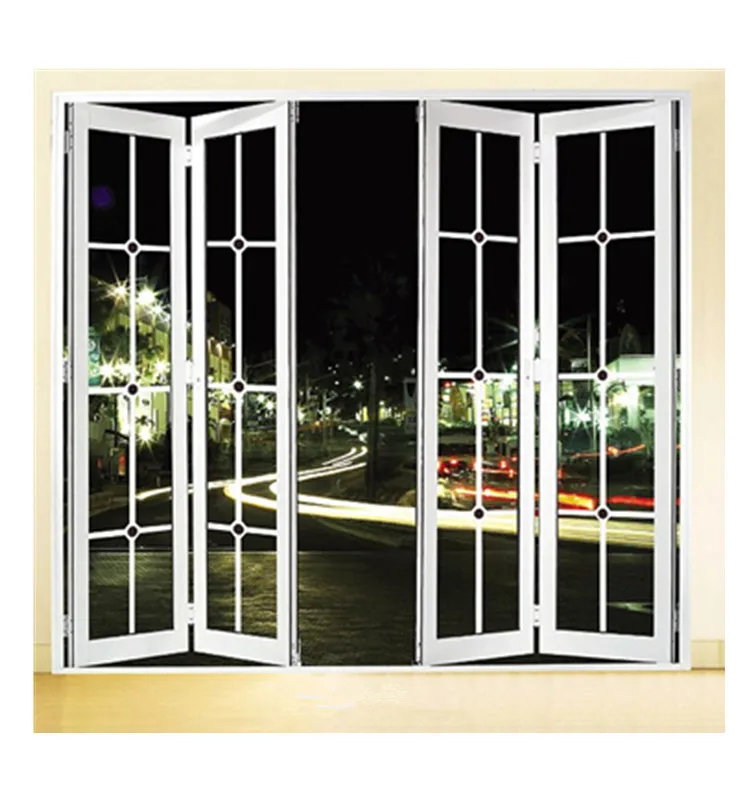 double glass folding exterior french doors modern aluminium soundproof vertical folding doors