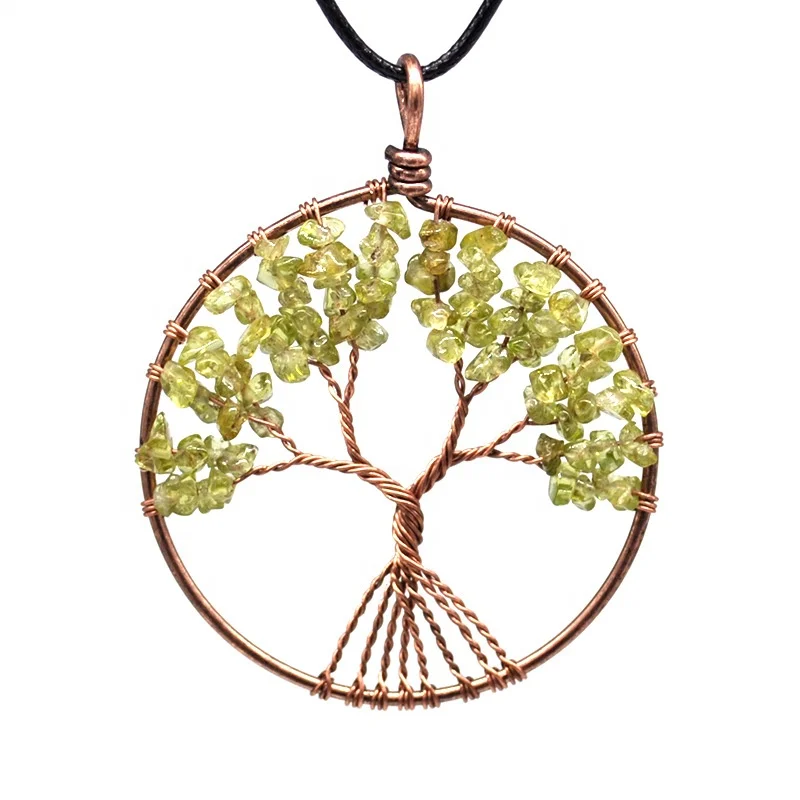 product-Blue-Vein Stone Necklace, Handmade Family Birthstone Tree Necklace-BEYALY-img-3