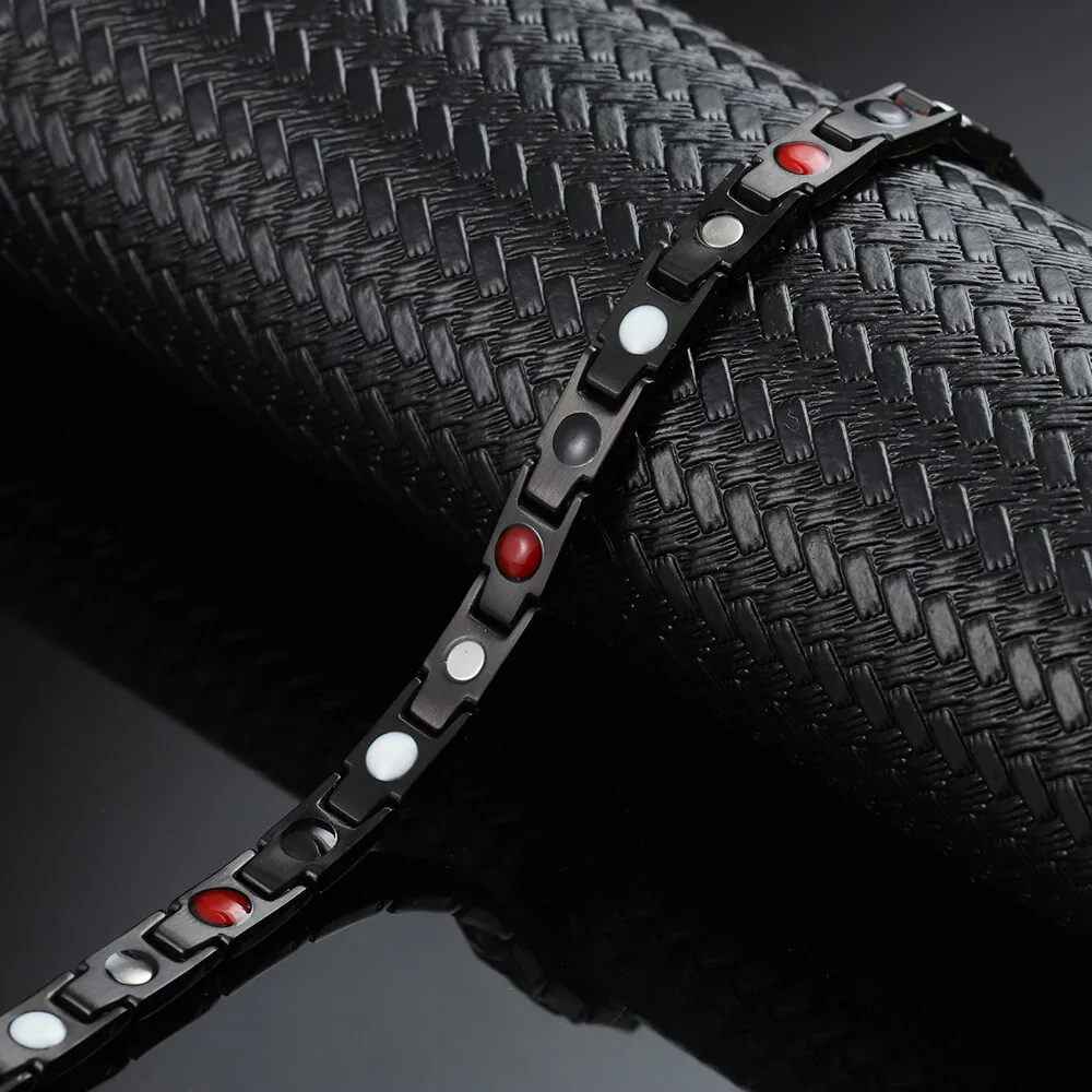 Jewelry Black Gold 4in1 Germanium Stainless Steel Ladies