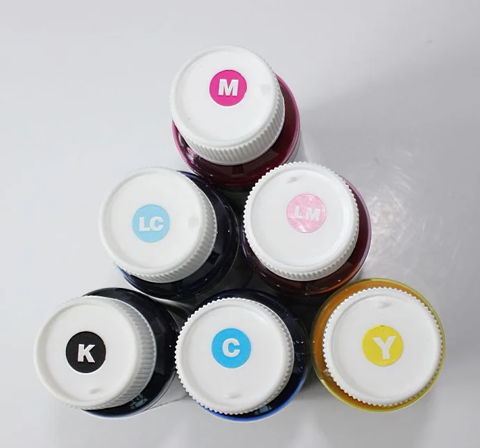 Sublimation Printining ink color Black Cyan Magenta Yellow Light Cyan Light Magenta 6x100ml Ink