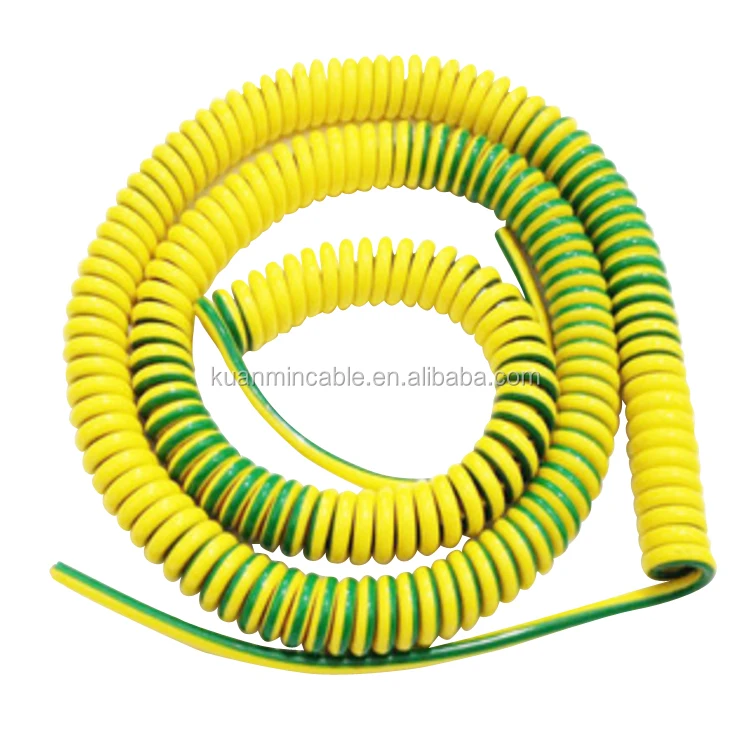 Dubbele Kleur Groen Geel Krullend Kabel Lassen Aarde Draad Buy Opgerolde Aarde Draad,Single