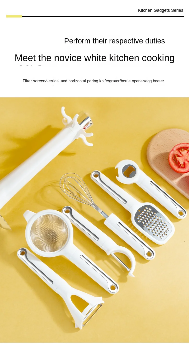 product 7 piece stainless steel manual mixing egg beater set cross border kitchen utensils with pp plastic gadgets for baking  cooking-9