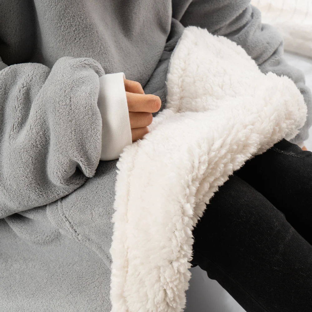 Hooded Blankets Adult Hoodies One Size Fits All Winter Blanket Oodies