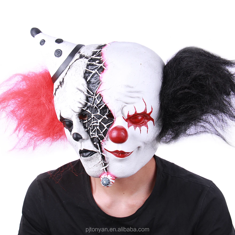Hair Horror Halloween Adults Fancy Dress Party Killer Clown Mask 