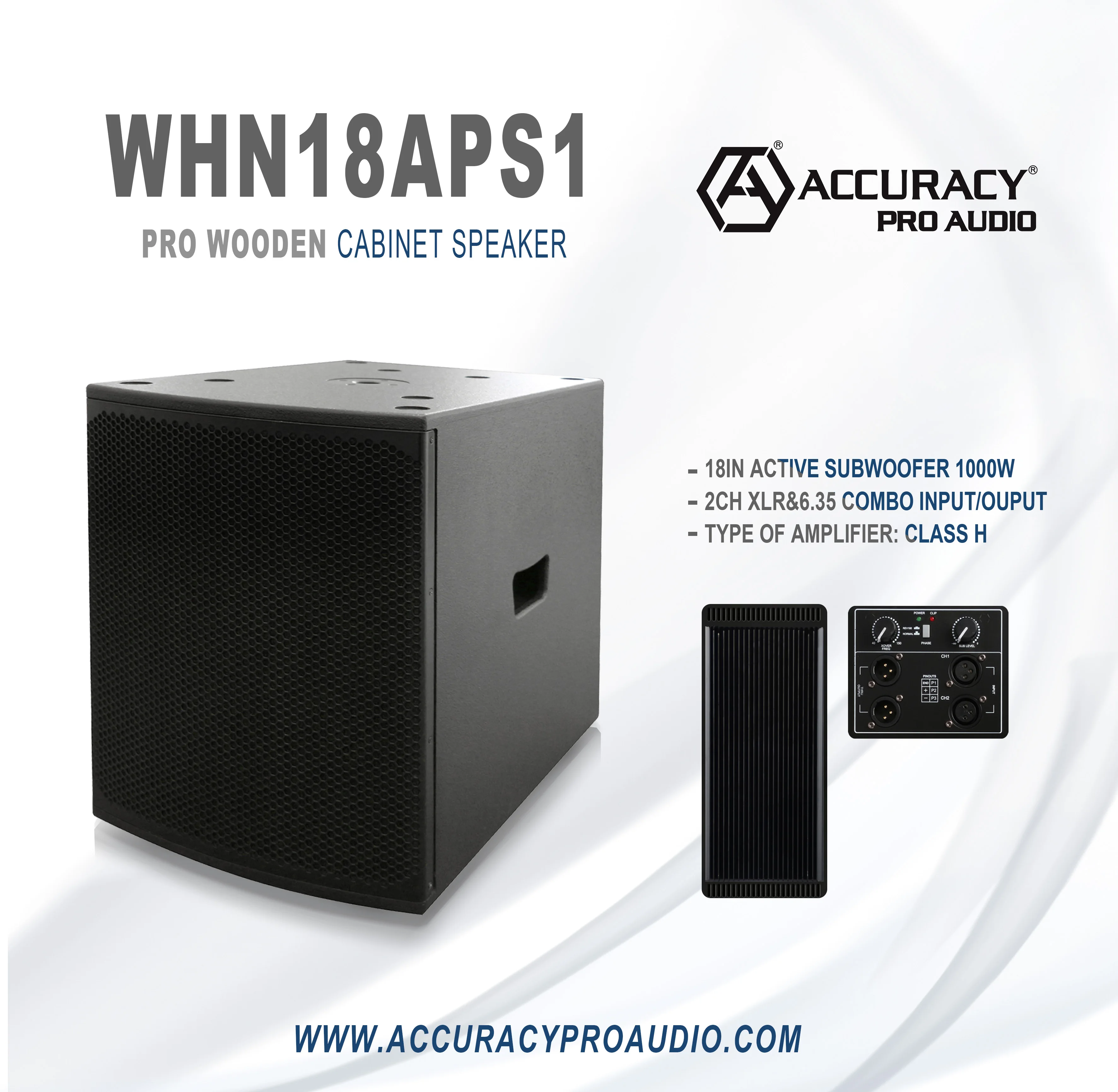 Accuracy Pro Audio Whn18aps1 Wooden Powered Subwoofers 18 Inch Active