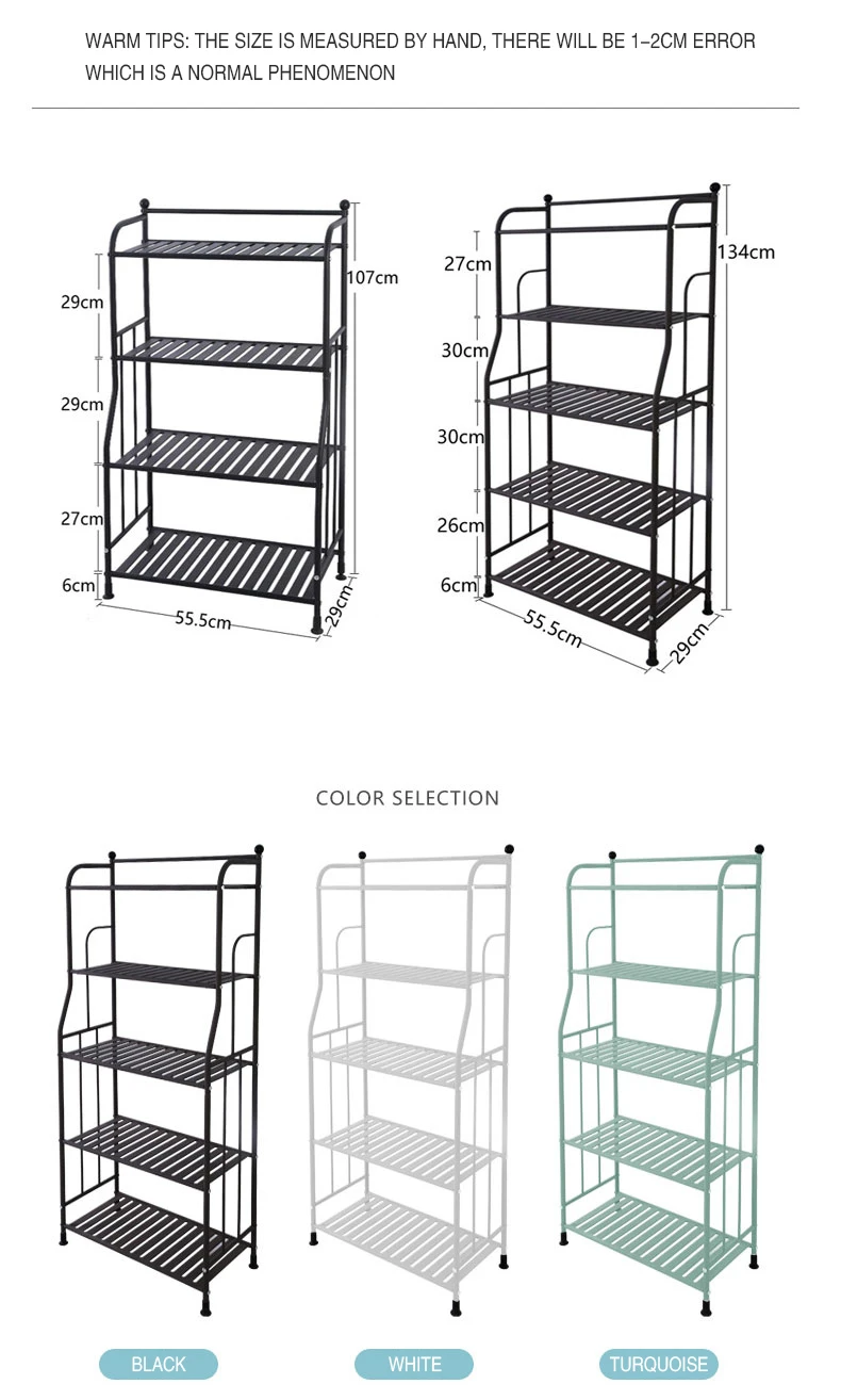 4 Tier Metal Plant Shelf Standing Organizer Storage Rack For Kitchen