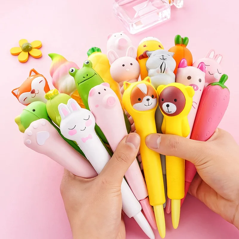 Cute Cartoon Decompression Pen Creative Slow Rebound Gel Pen Squishy ...