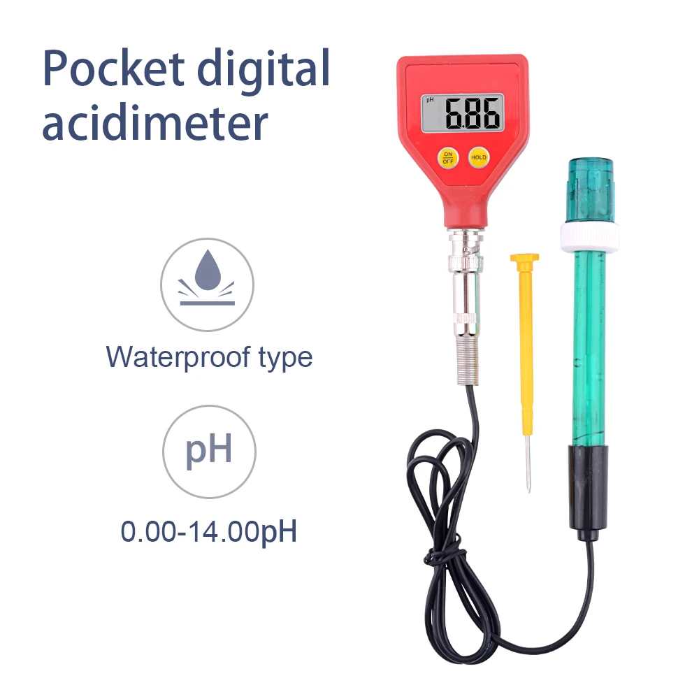 PH-98105 medidor de PH Digital acidez de electrodo de vidrio de agua de queso de leche de PH del suelo de prueba
