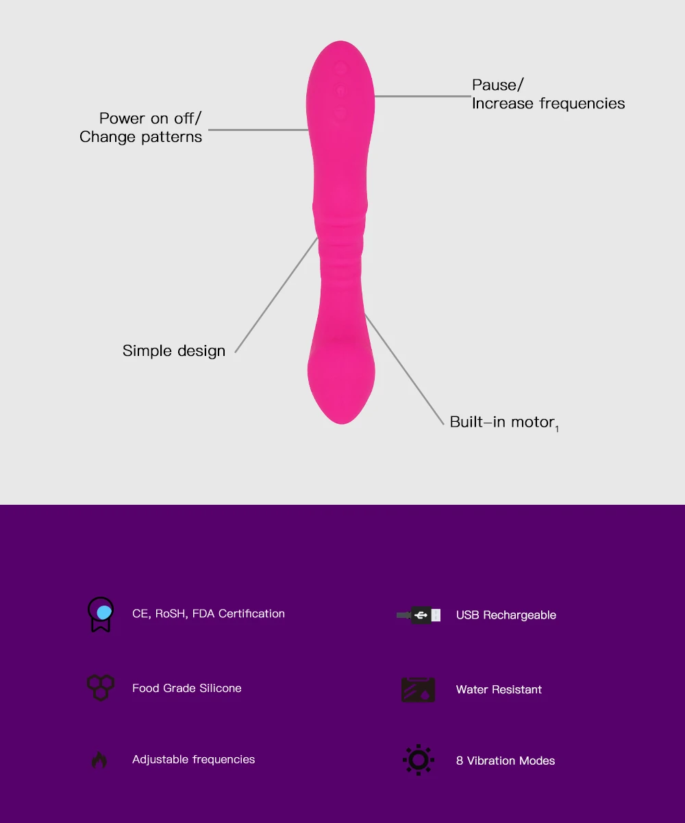 Ladies Adult Sex Toy G Spot Vibrator Silicone Rechargeable Vibrator