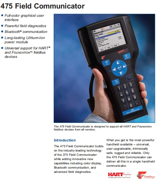 Original Handheld Industrial Hand Terminal Portable 475 Hart