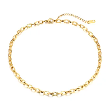 18k Gold Plated Link Chain Choker 