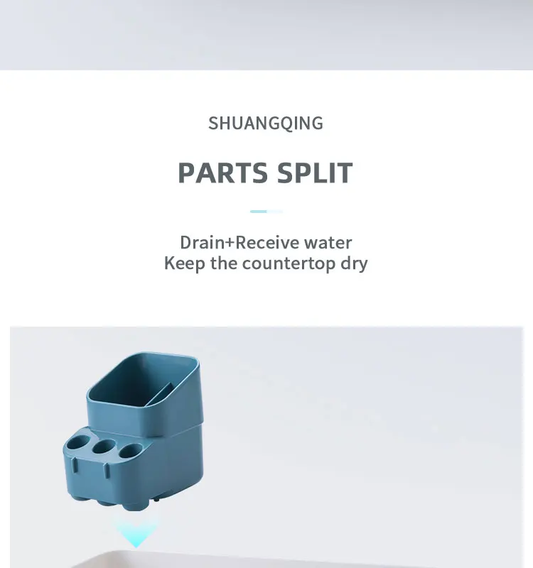 تصميم جديد للحمام مثبت على الحائط مجموعة بلاستيكية مكونة من ثلاثة حامل فرشاة أسنان مع كوب لعائلة