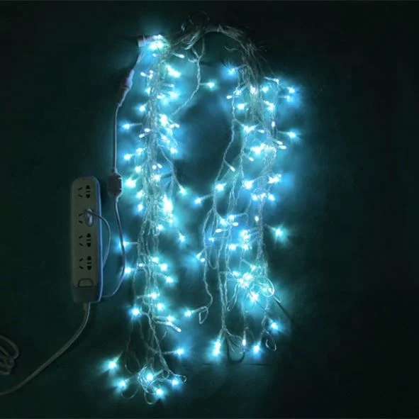 Xmas items outdoor connectable waterproof best christmas curtain blue icicle lights