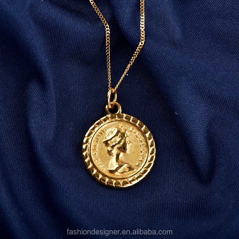 Vintage Jewelry Necklaces - Classic 18K Gold Coin Pendants