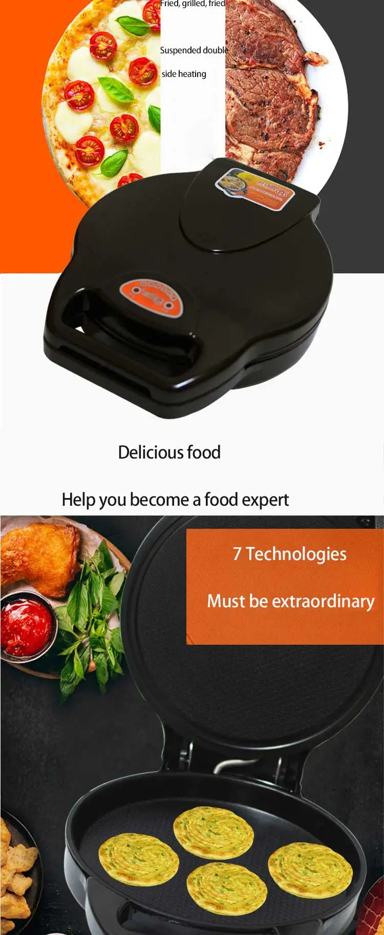 Double sided electric pancake machine non stick pot full automatic pancake machine special offer
