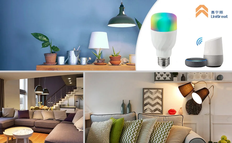 2020 Smart Life Wifi Smart Light Bulb E27 Led Lamp 9W RGB+CW Dimmer Works With Alexa Google