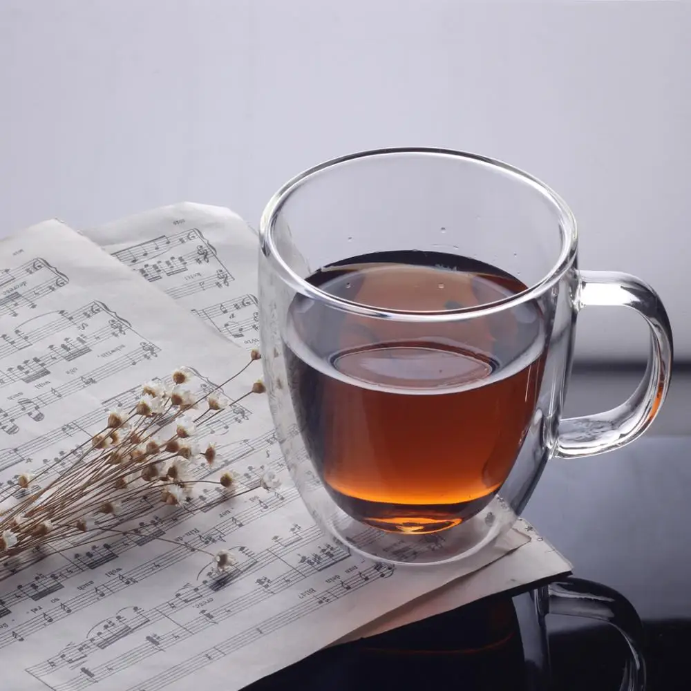 
Eco-Friendly glass cups for tea and coffee with lid heat resistant 