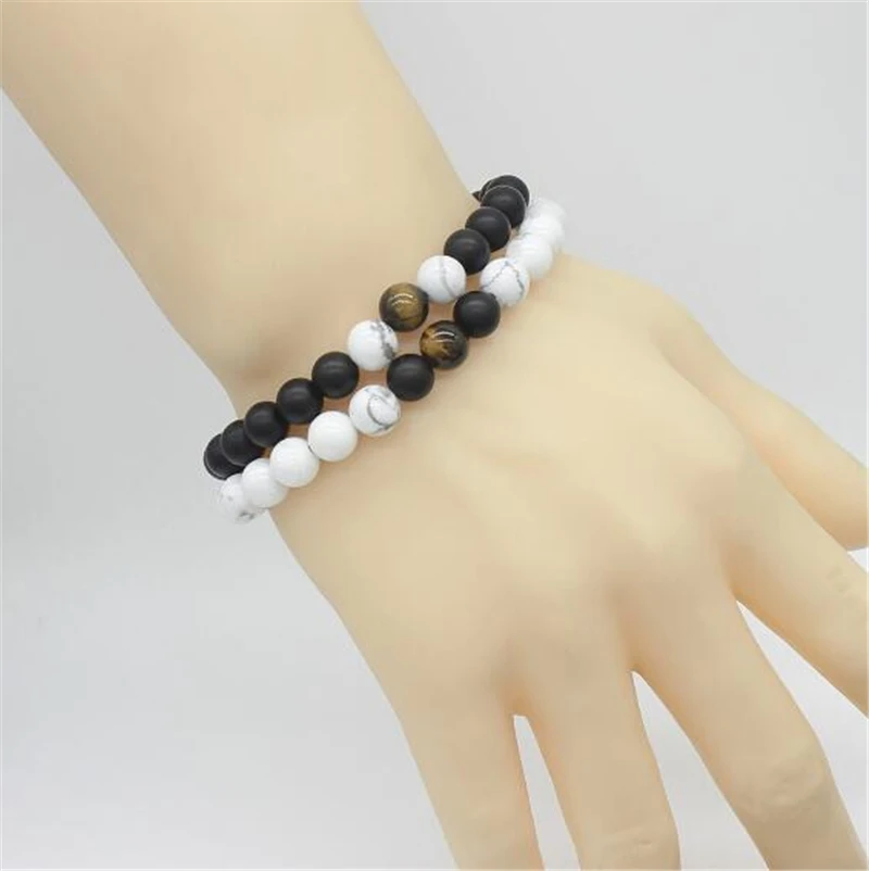 Custom OEM matte agate natural beads bracelet for man