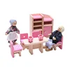 Montessori learning toys 6 Sets Lots of Wood Dollhouse Furniture Kits Multicolor Miniature for Dollhouse Miniatures Accessory