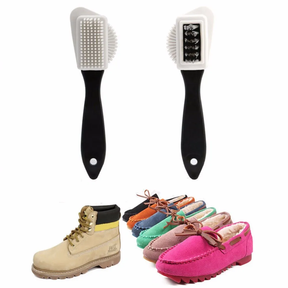 New Hot 3 Side Shoe Cleaning Brush Suede Nubuck S Shape Boot Shoes Cleaner Wholesale
