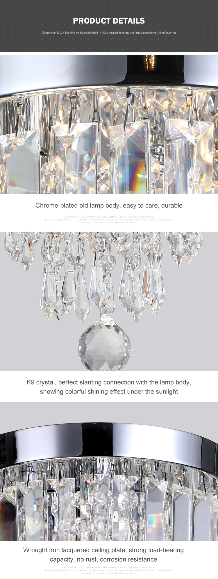 Modern crystal indoor decoration for bedroom hotel lobby pendant ceiling Light