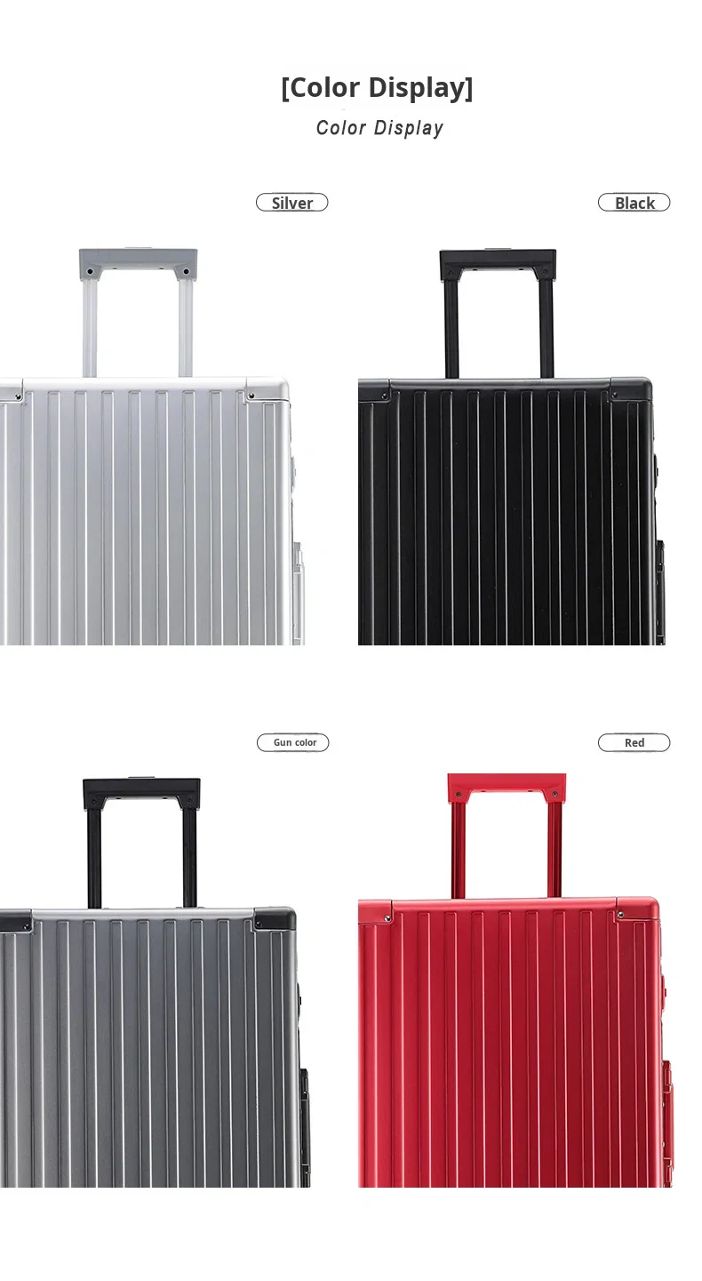 product new design all aluminum suitcase luggage fashionable spinner silent wheels waterproof tsa lock custom acceptable-17
