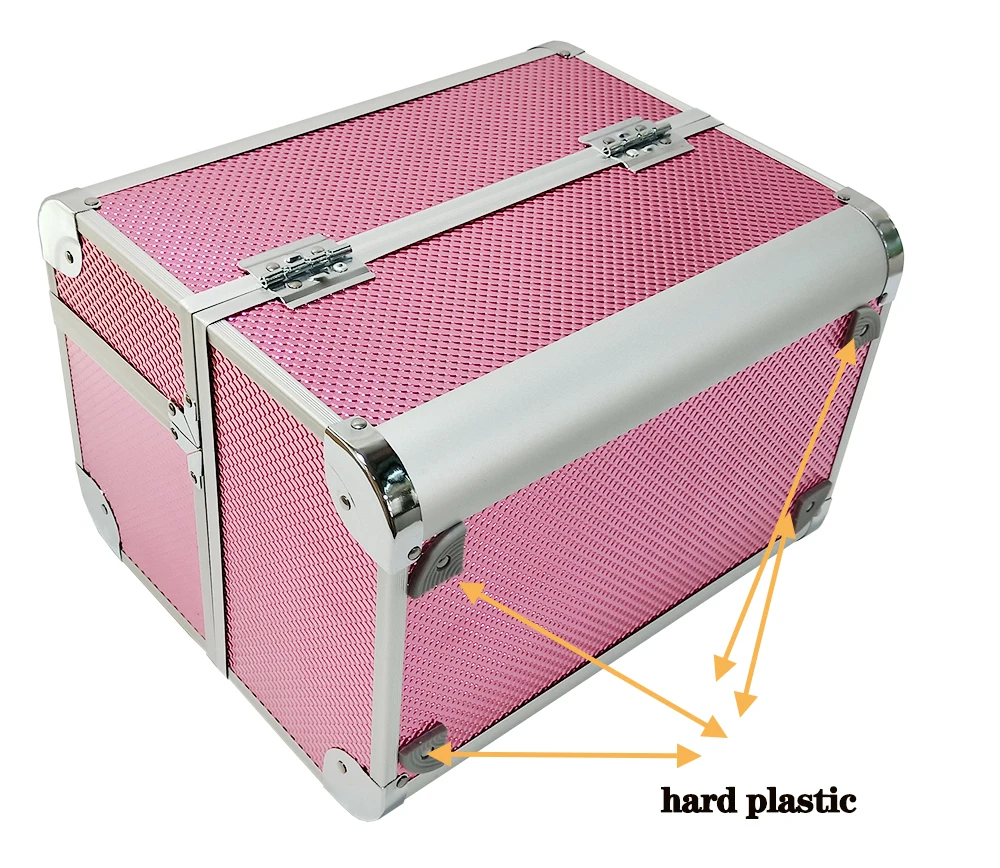 medium pink aluminium vanity case