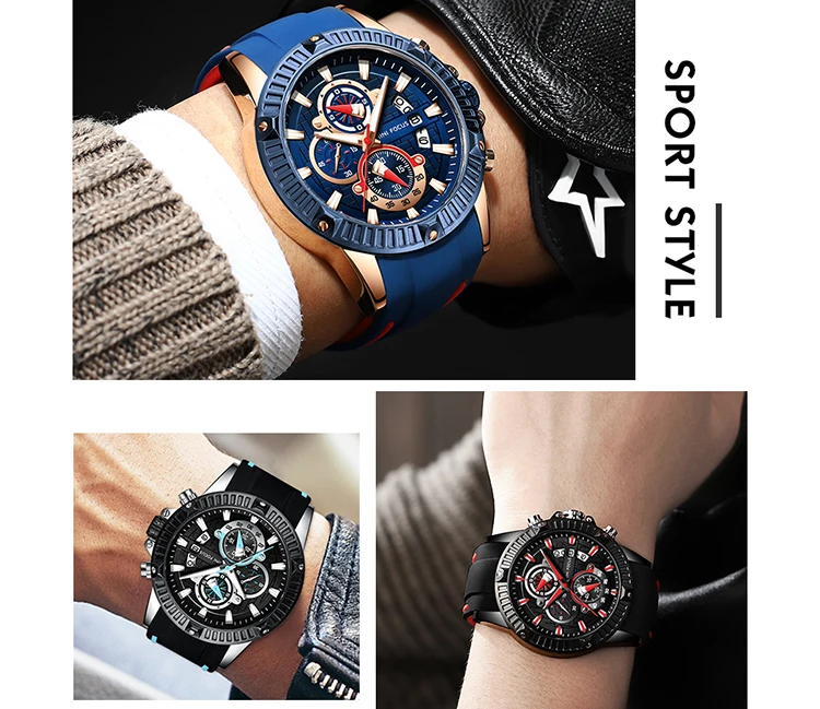 Reloj Deportivo Mini Focus Mf0244g Para Hombre,Correa De MINI reloj deportivo de moda para hombre, correa de goma