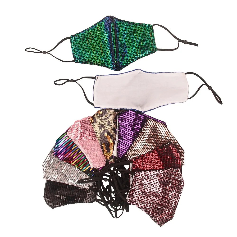 
Fashion Leopard sequins Colorful Face Cover Reusable Anti Pollution Facemask 