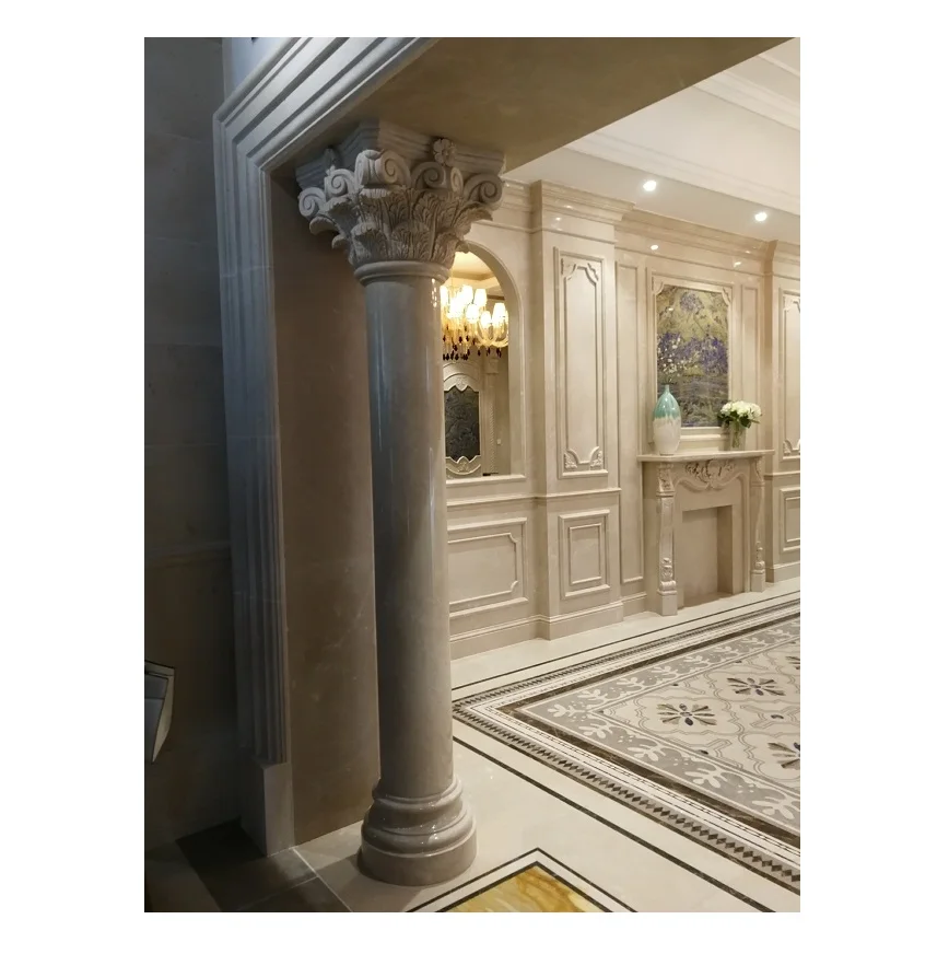 Customized Project Natural Marble Pillars Decoration Roman Column,House