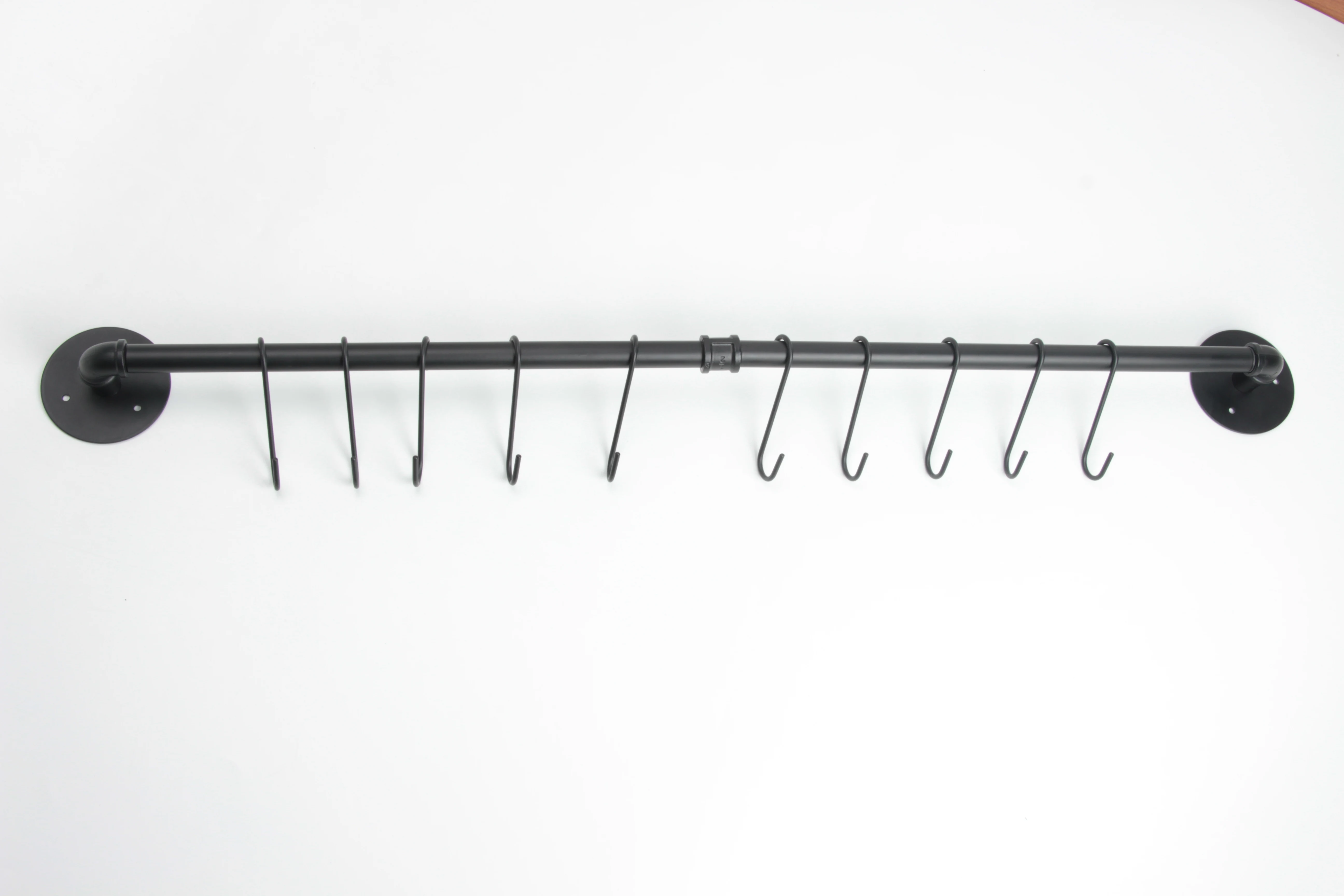 High Quality Wall Mounted Metal Kitchen Hanging Rail Black Kitchen