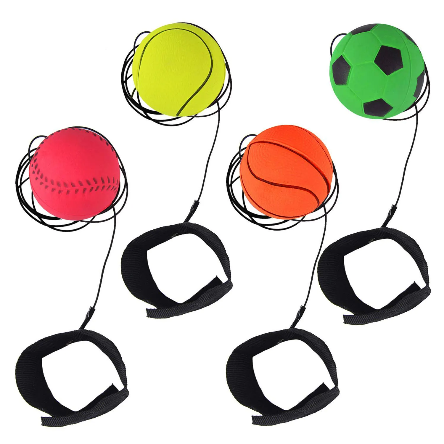 Actearlier Sponge Rubber High Bounce Ball Elastic String Sports With