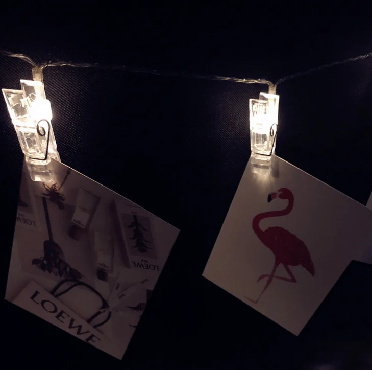 40 LED Photo Clip Peg String Lights Battery Operated Home Party Decor