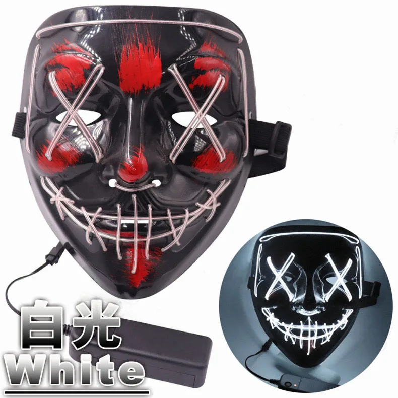 2020 hot selling  Cheap Party  Customized plastic  manufacturerfunny halloween face mask led  mask light up halloween mask