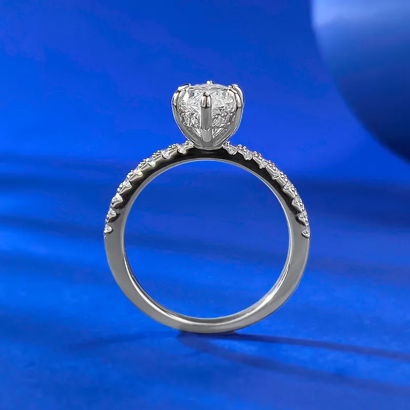 S925 Sterling Silver High Luster Platinum-Plated Diamond Vintage Crown Goddess Horse Eye Simple Couple Design Gemstone Fine
