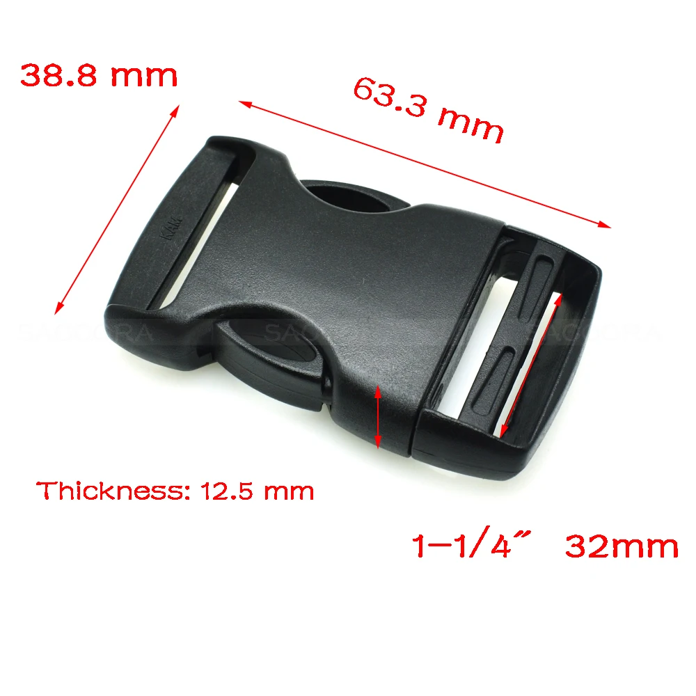 20mm 25mm 32mm 38mm 50mm Plastic Buckle Black Arched&inner Detach ...