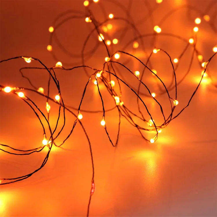 Usb 10m Led Orange Purple Christmas Lights Black Wire Party Wedding ...