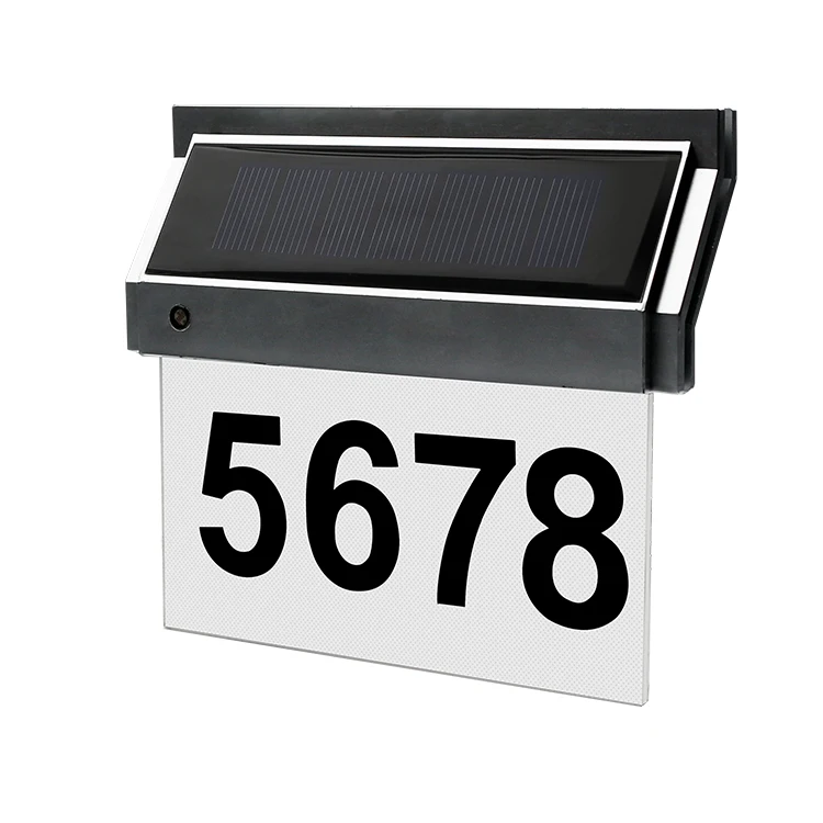 Custom amorphous silicon led light solar house number outdoor light