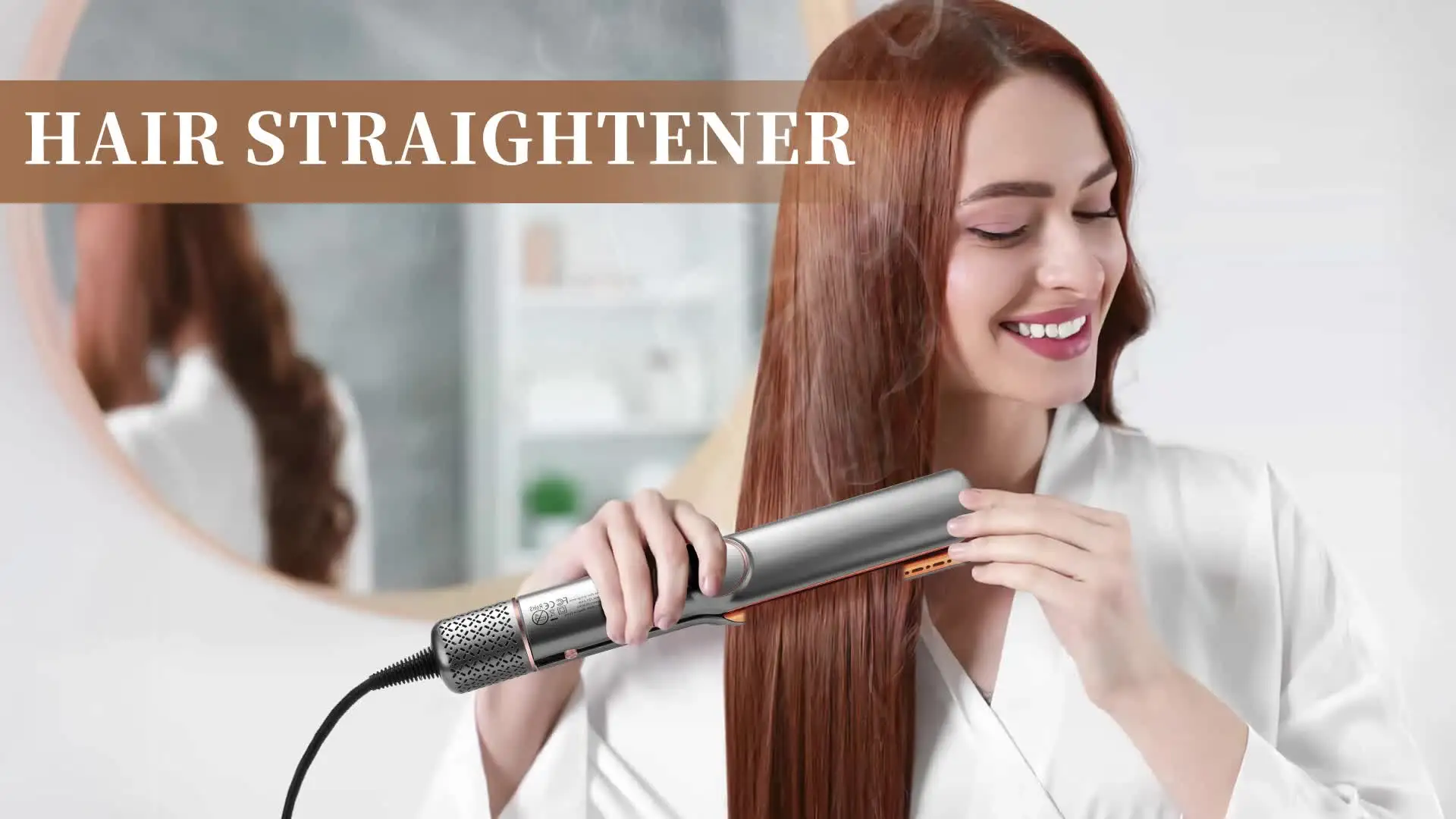 Hair Dryer Straighten Hair With Flat Iron In Electric Hair