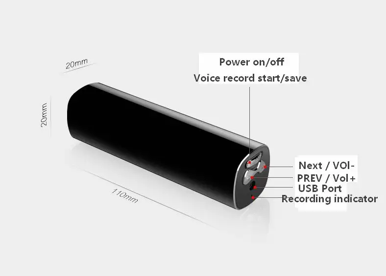 Mini Voice  Recorder, 8GB/16GB/32GB Super Long Recording Capacity Audio Sound  Continuo with Strong Magnetic