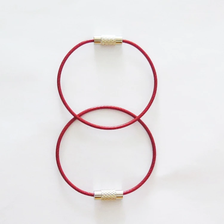 
YIWANG Multipurpose Red 150MM Cable Key Ring Wire Rope 