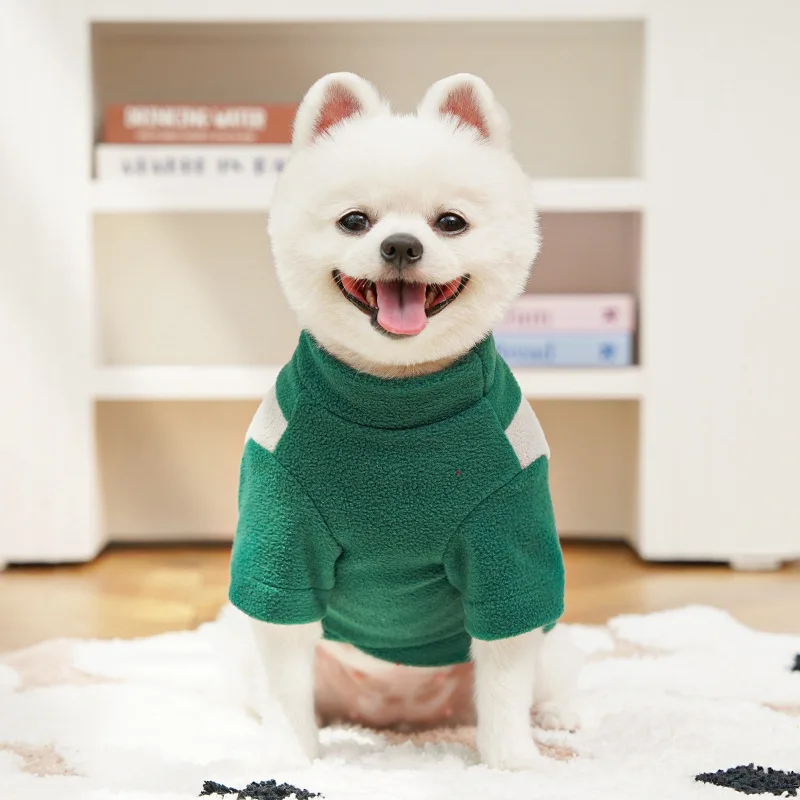 Autumn Winter New Pet Dog Cat Clothing Corgi Sports Base Shirt Fleece-Lined Dog Clothing Cat Supplies Made Polyester Classic